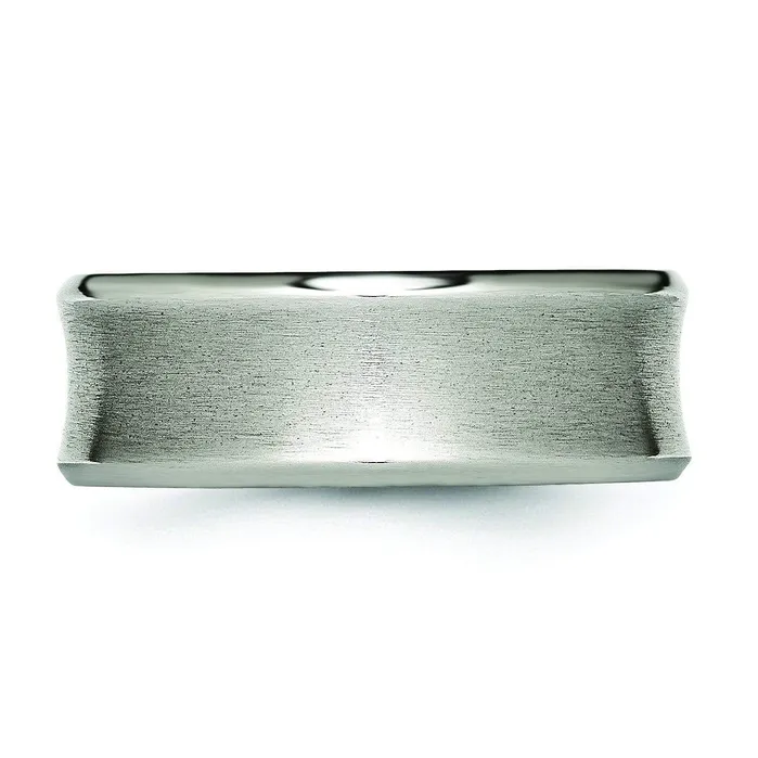8mm Concave Titanium Ring Brushed Finish deBebians Rings