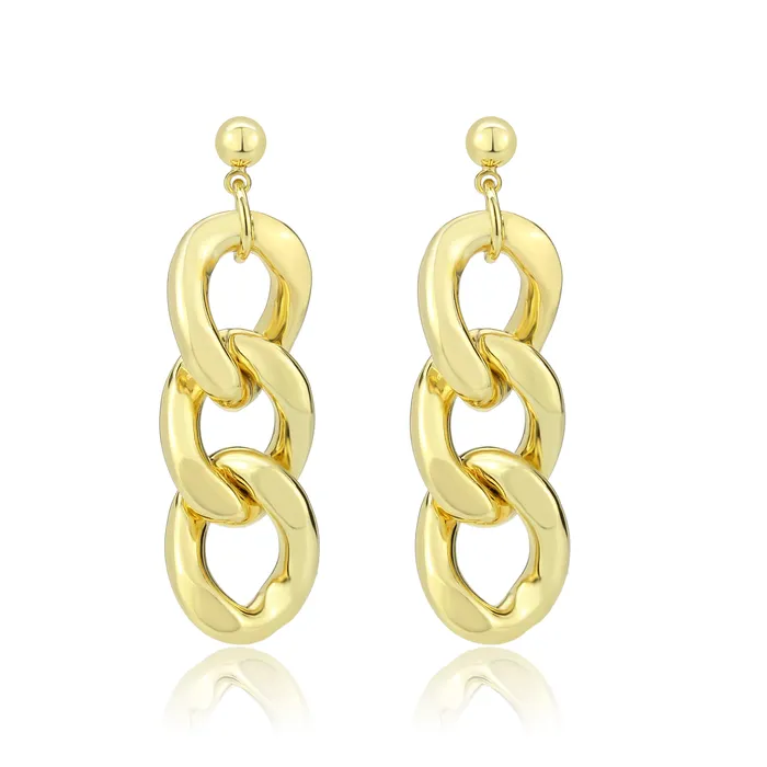 Alamode 3W1762G Flash Gold Brass Earring with NoStone in No Stone Earrings