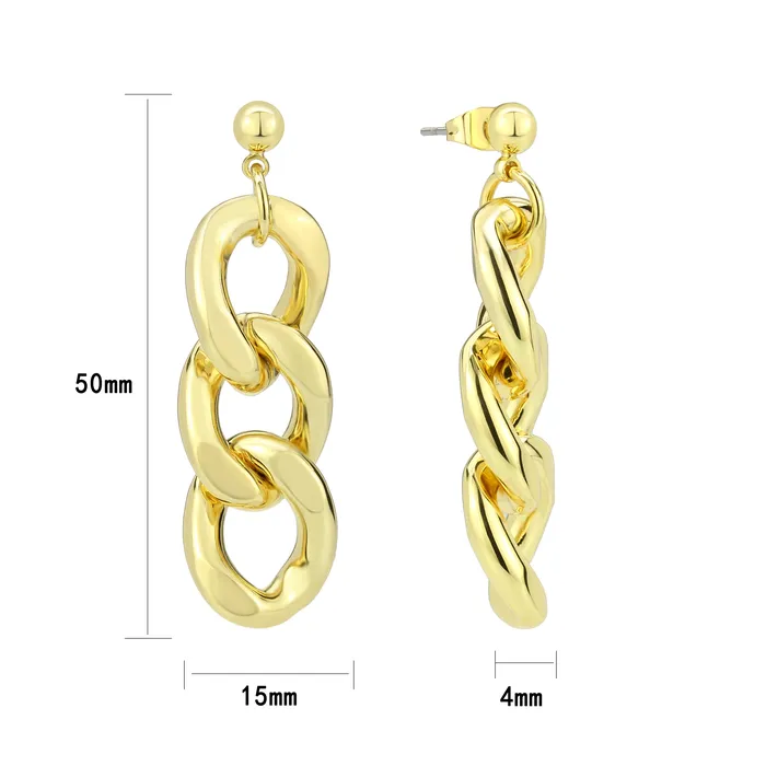 Alamode 3W1762G Flash Gold Brass Earring with NoStone in No Stone Earrings