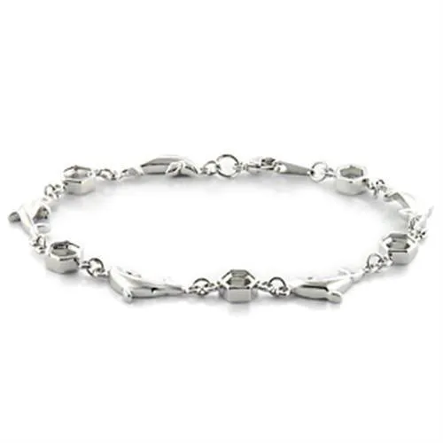 Alamode Bracelets LO731 Imitation Rhodium Brass Bracelet with No Stone
