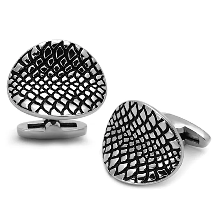 Alamode Bracelets TK1258 High polished no plating Stainless Steel Cufflink with Epoxy in Jet Alamode Bracelets TK1258 High polished no plating Stainless Steel Cufflink with Epoxy in Jet
