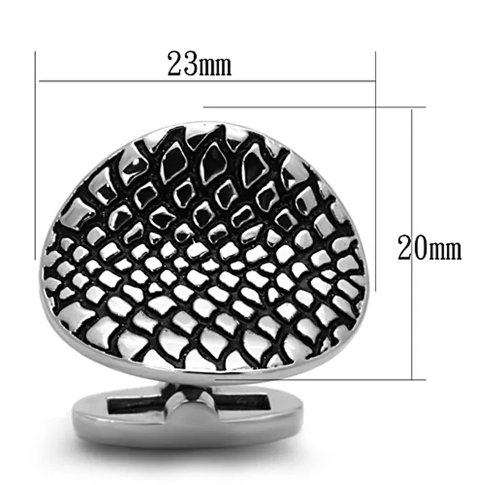 Alamode Bracelets TK1258 High polished no plating Stainless Steel Cufflink with Epoxy in Jet