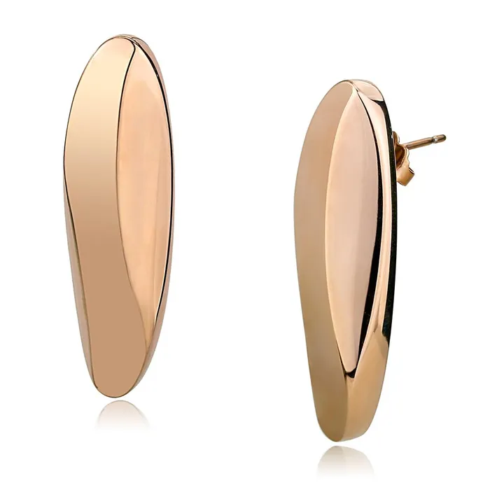 Alamode Earrings TK3154 IP Rose GoldIon Plating Stainless Steel Earrings with No Stone Alamode Earrings TK3154 IP Rose GoldIon Plating Stainless Steel Earrings with No Stone
