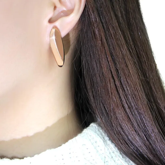 Alamode Earrings TK3154 IP Rose GoldIon Plating Stainless Steel Earrings with No Stone