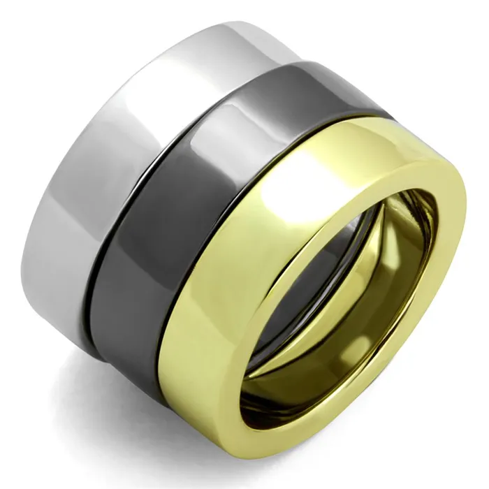 Alamode LO3643 RhodiumGold Ruthenium Brass Ring with No Stone Rings