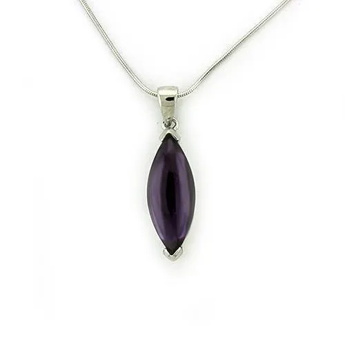 Alamode Necklaces LOAS1316 Rhodium 925 Sterling Silver Chain Pendant with AAA Grade CZ in Amethyst Alamode Necklaces LOAS1316 Rhodium 925 Sterling Silver Chain Pendant with AAA Grade CZ in Amethyst