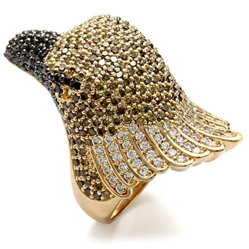 Alamode Rings 1W084 GoldRuthenium Brass Ring with AAA Grade CZ in Multi Color Alamode Rings 1W084 GoldRuthenium Brass Ring with AAA Grade CZ in Multi Color