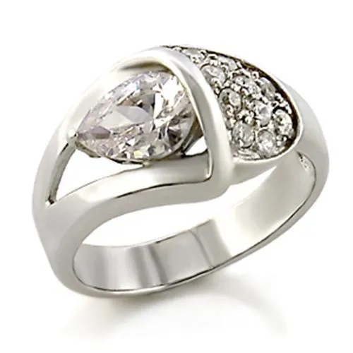 Alamode Rings 32128 HighPolished 925 Sterling Silver Ring with AAA Grade CZ in Clear Alamode Rings 32128 HighPolished 925 Sterling Silver Ring with AAA Grade CZ in Clear