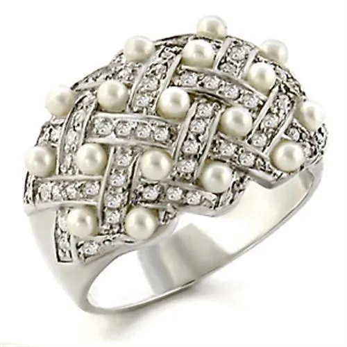Alamode Rings 32819 HighPolished 925 Sterling Silver Ring with Synthetic Pearl in White Alamode Rings 32819 HighPolished 925 Sterling Silver Ring with Synthetic Pearl in White