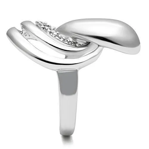 Alamode Rings 3W237 Rhodium Brass Ring with AAA Grade CZ in Clear
