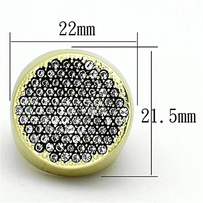 Alamode Rings LOA889 Matte Gold Brass Ring with Top Grade Crystal in Clear
