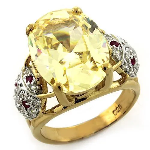 Alamode Rings LOAS1143 Gold 925 Sterling Silver Ring with AAA Grade CZ in Citrine Alamode Rings LOAS1143 Gold 925 Sterling Silver Ring with AAA Grade CZ in Citrine