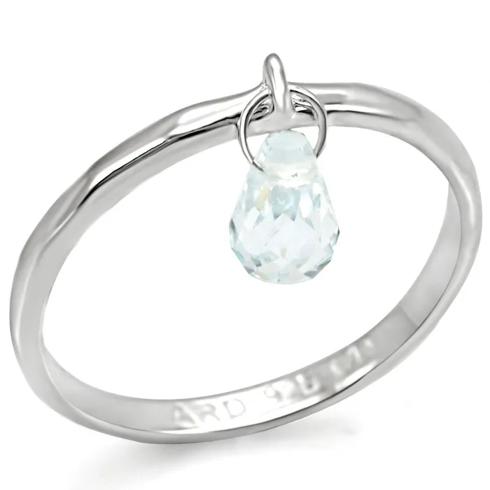 Alamode Rings LOS318 Silver 925 Sterling Silver Ring with Genuine Stone in Aquamarine Alamode Rings LOS318 Silver 925 Sterling Silver Ring with Genuine Stone in Aquamarine