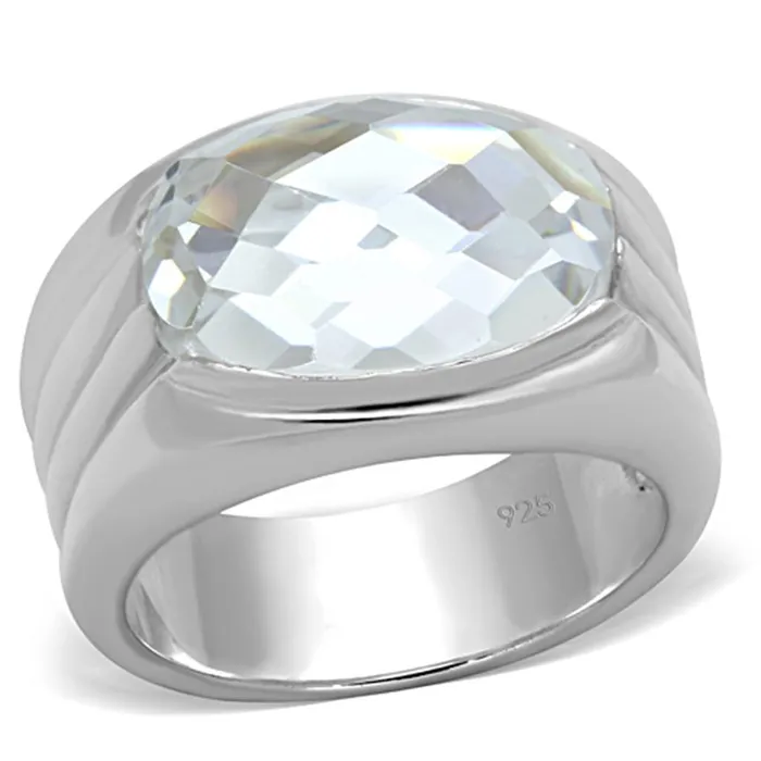 Alamode Rings LOS736 Silver 925 Sterling Silver Ring with AAA Grade CZ in Clear Alamode Rings LOS736 Silver 925 Sterling Silver Ring with AAA Grade CZ in Clear