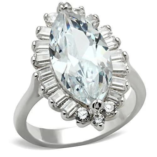 Alamode Rings SS027 Silver 925 Sterling Silver Ring with AAA Grade CZ in Clear Alamode Rings SS027 Silver 925 Sterling Silver Ring with AAA Grade CZ in Clear