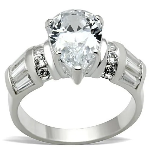 Alamode Rings SS049 Silver 925 Sterling Silver Ring with AAA Grade CZ in Clear Alamode Rings SS049 Silver 925 Sterling Silver Ring with AAA Grade CZ in Clear