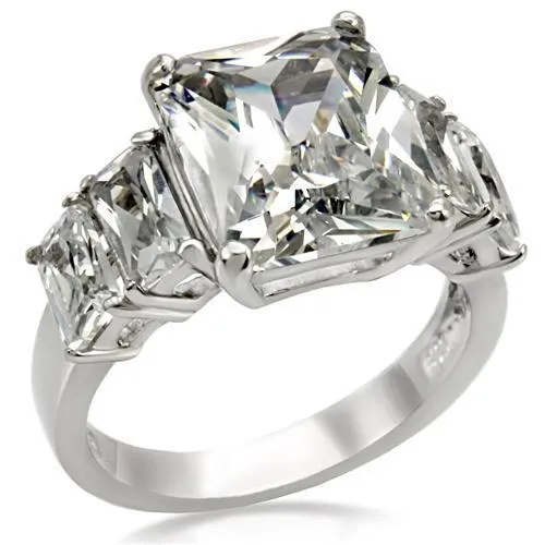 Alamode Rings TK007 High polished no plating Stainless Steel Ring with AAA Grade CZ in Clear Alamode Rings TK007 High polished no plating Stainless Steel Ring with AAA Grade CZ in Clear