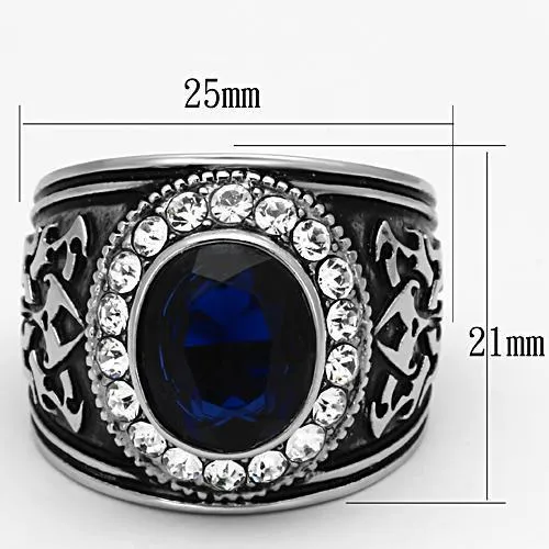 Alamode Rings TK1075 High polished no plating Stainless Steel Ring with Synthetic Synthetic Glass in Montana