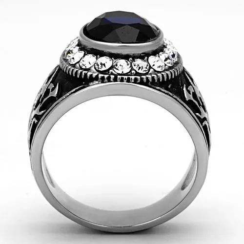 Alamode Rings TK1075 High polished no plating Stainless Steel Ring with Synthetic Synthetic Glass in Montana