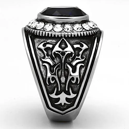 Alamode Rings TK1075 High polished no plating Stainless Steel Ring with Synthetic Synthetic Glass in Montana