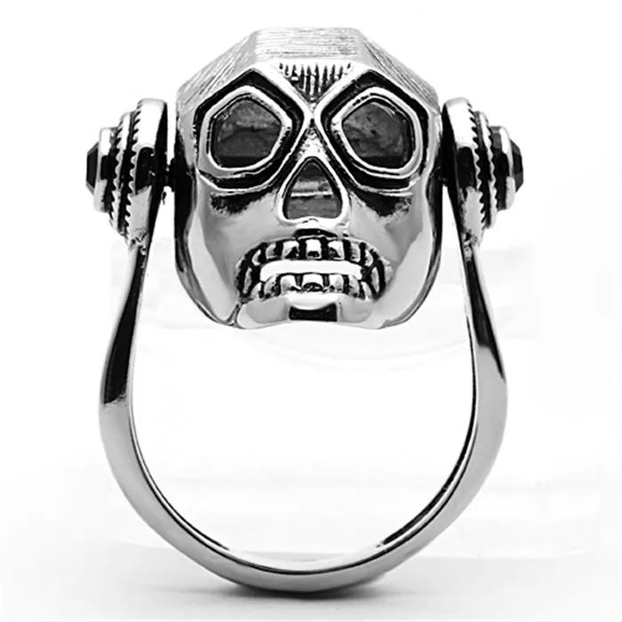 Alamode Rings TK1115 High polished no plating Stainless Steel Ring with Top Grade Crystal in Jet
