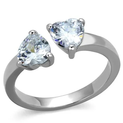 Alamode Rings TK2167 High polished no plating Stainless Steel Ring with AAA Grade CZ in Clear Alamode Rings TK2167 High polished no plating Stainless Steel Ring with AAA Grade CZ in Clear