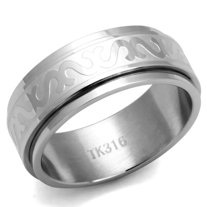 Alamode Rings TK2941 High polished no plating Stainless Steel Ring with No Stone Alamode Rings TK2941 High polished no plating Stainless Steel Ring with No Stone