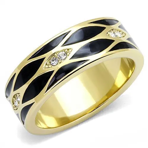 Alamode Rings TK3182 IP GoldIon Plating Stainless Steel Ring with Top Grade Crystal in Clear Alamode Rings TK3182 IP GoldIon Plating Stainless Steel Ring with Top Grade Crystal in Clear