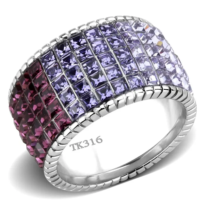 Alamode Rings TK3703 High polished no plating Stainless Steel Ring with Top Grade Crystal in Multi Color Alamode Rings TK3703 High polished no plating Stainless Steel Ring with Top Grade Crystal in Multi Color