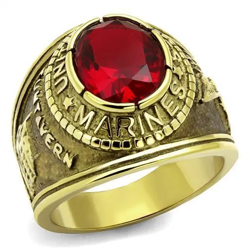Alamode Rings TK414703G IP GoldIon Plating Stainless Steel Ring with Synthetic Synthetic Glass in Siam Alamode Rings TK414703G IP GoldIon Plating Stainless Steel Ring with Synthetic Synthetic Glass in Siam