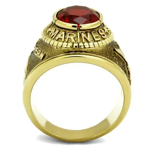 Alamode Rings TK414703G IP GoldIon Plating Stainless Steel Ring with Synthetic Synthetic Glass in Siam