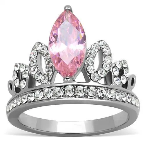 Alamode TK1771 High polished no plating Stainless Steel Ring with AAA Grade CZ in Rose Rings Alamode TK1771 High polished no plating Stainless Steel Ring with AAA Grade CZ in Rose Rings