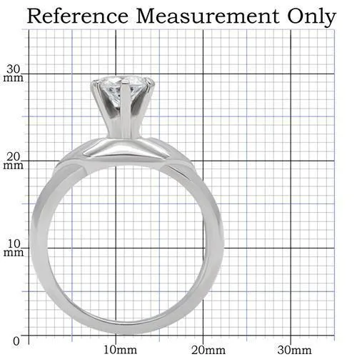 Alamode TK191 High polished no plating Stainless Steel Ring with AAA Grade CZ in Clear Rings