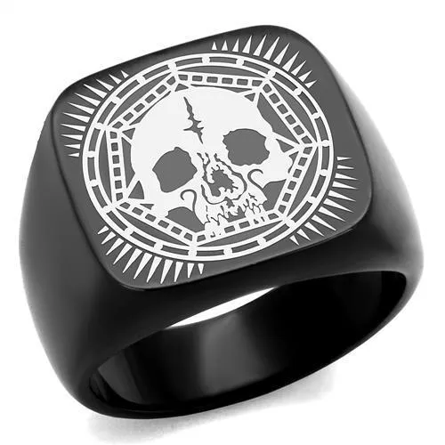 Alamode TK2306 IP BlackIon Plating Stainless Steel Ring with No Stone Rings