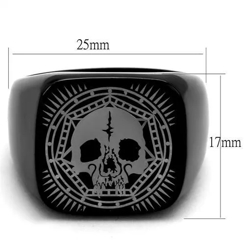 Alamode TK2306 IP BlackIon Plating Stainless Steel Ring with No Stone Rings