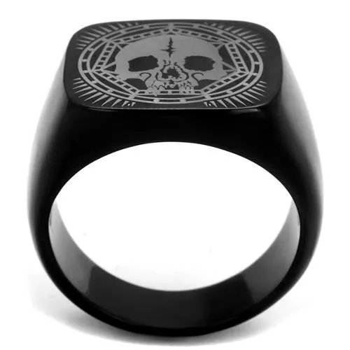 Alamode TK2306 IP BlackIon Plating Stainless Steel Ring with No Stone Rings