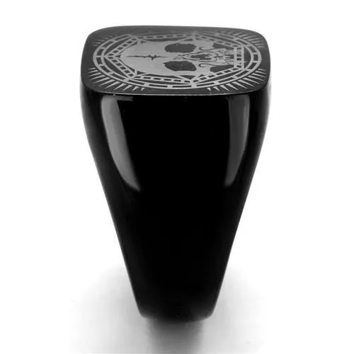 Alamode TK2306 IP BlackIon Plating Stainless Steel Ring with No Stone Rings