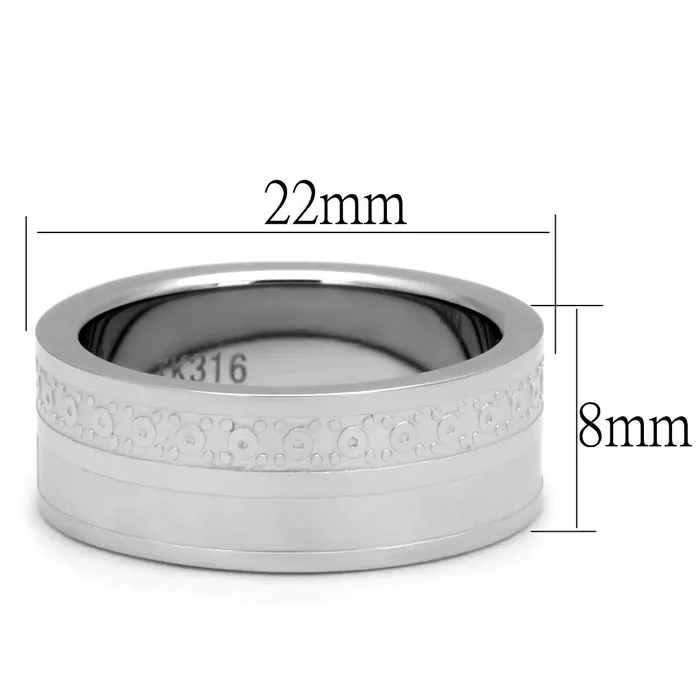 Alamode TK2944 High polished no plating Stainless Steel Ring with No Stone Rings