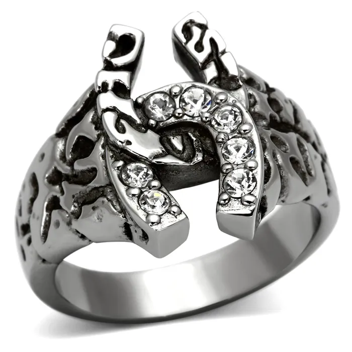 Alamode TK961 High polished no plating Stainless Steel Ring with Top Grade Crystal in Clear Rings Alamode TK961 High polished no plating Stainless Steel Ring with Top Grade Crystal in Clear Rings