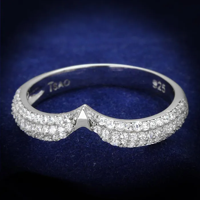Alamode TS433 Rhodium 925 Sterling Silver Ring with AAA Grade CZ in Clear Rings Alamode TS433 Rhodium 925 Sterling Silver Ring with AAA Grade CZ in Clear Rings