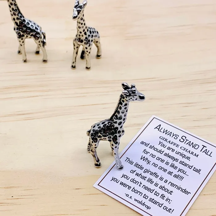 Always Stand Tall Giraffe Pocket Charm PT 99 GANZ Charm Necklaces
