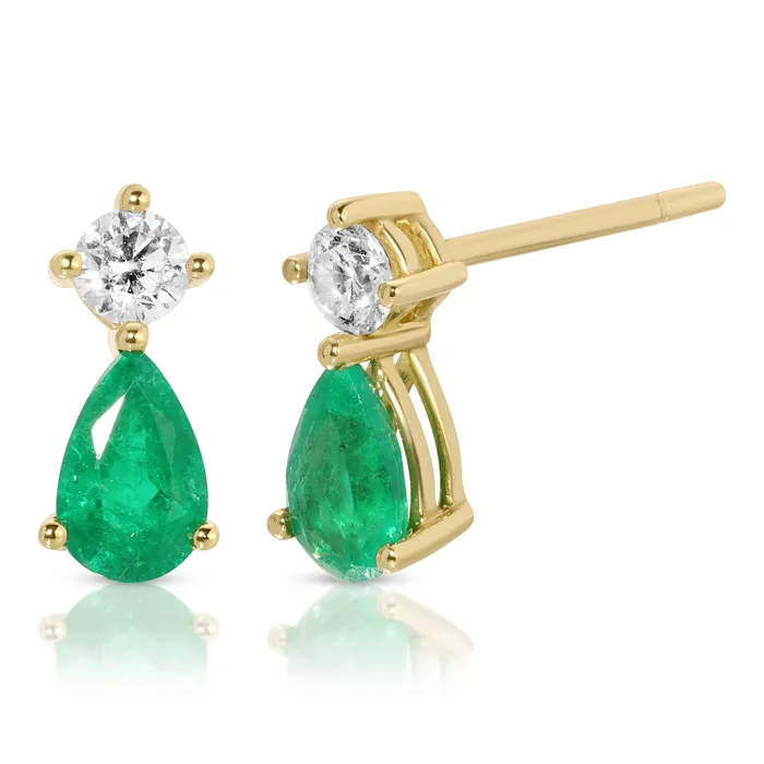 Anita Ko Earrings EMERALD VIOLET STUD EARRINGS