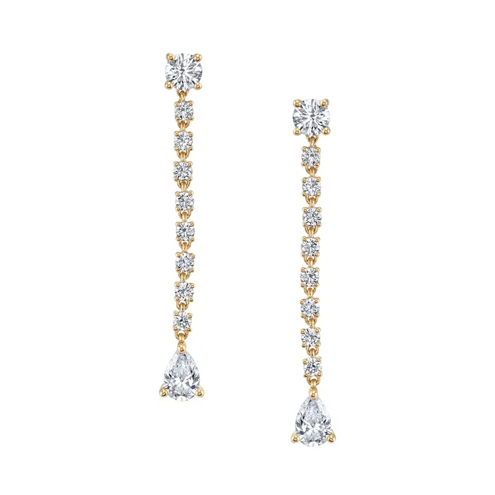 anitako Earrings SHORT DIAMOND ROPE EARRINGS WITH PEAR DIAMOND DROPS