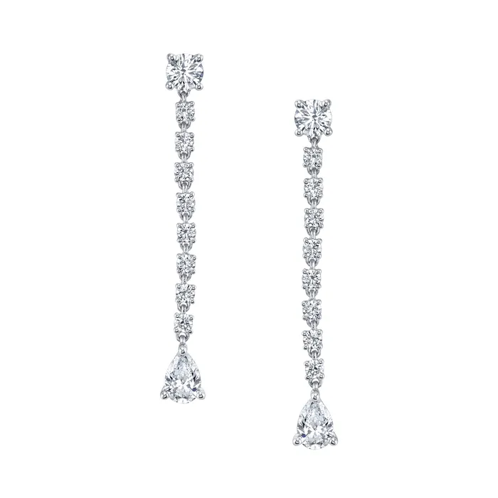 anitako Earrings SHORT DIAMOND ROPE EARRINGS WITH PEAR DIAMOND DROPS