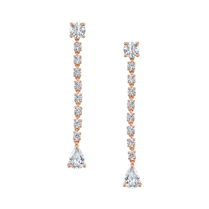anitako Earrings SHORT DIAMOND ROPE EARRINGS WITH PEAR DIAMOND DROPS