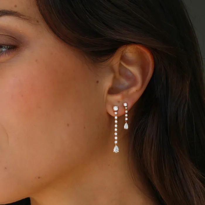 anitako Earrings SHORT DIAMOND ROPE EARRINGS WITH PEAR DIAMOND DROPS
