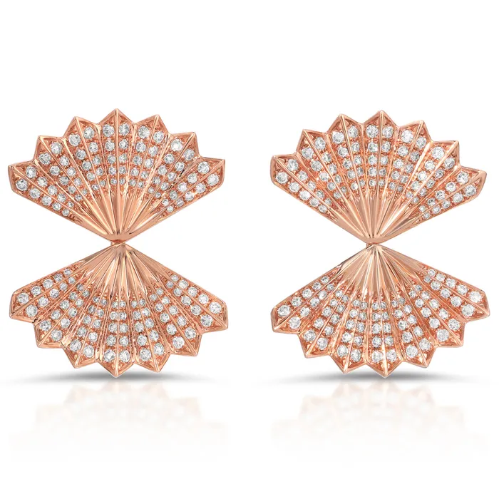 anitako LARGE DIAMOND FAN EARRINGS Earrings