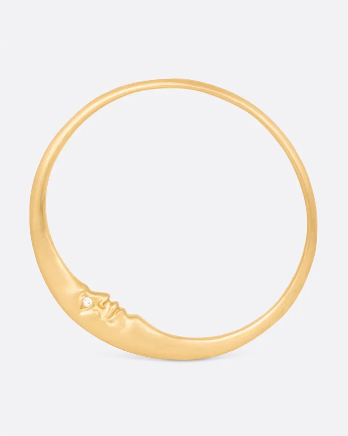 ANTHONY LENT Bracelets Gold Moonface Bangle Bracelet