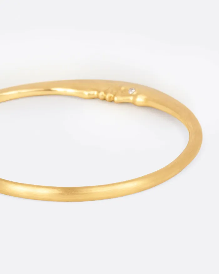 ANTHONY LENT Bracelets Gold Moonface Bangle Bracelet