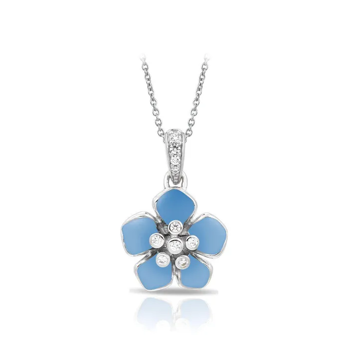 Belle Etoile Belle Etoile Forget Me Not Pendant Serenity Blue Necklaces